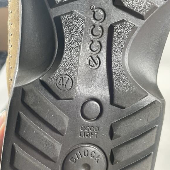 ECCO Fusion Men’s EU 47 US 13 Brown Leather Lace Up Casual Shoes Loafers EUC - Picture 9 of 9